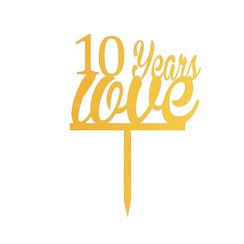 10 Year Love Cake Topper