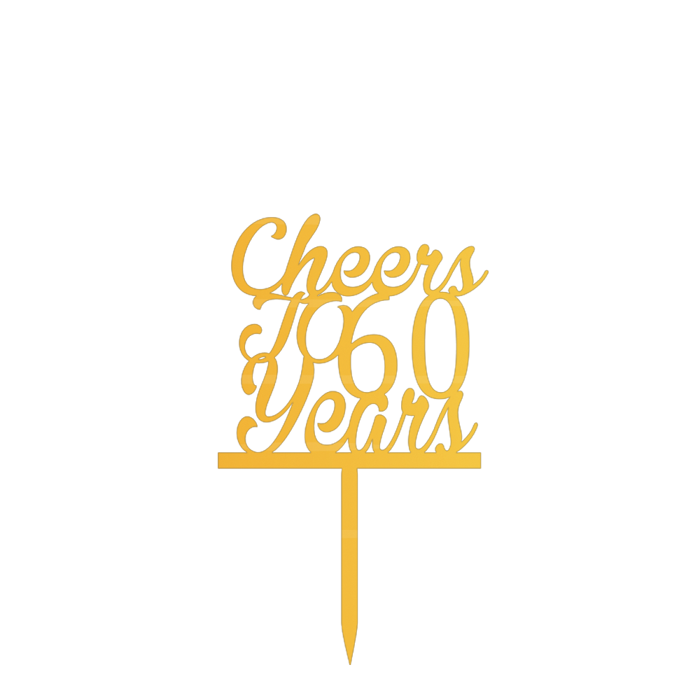 Cheer & TO 60 Year Cake Topper