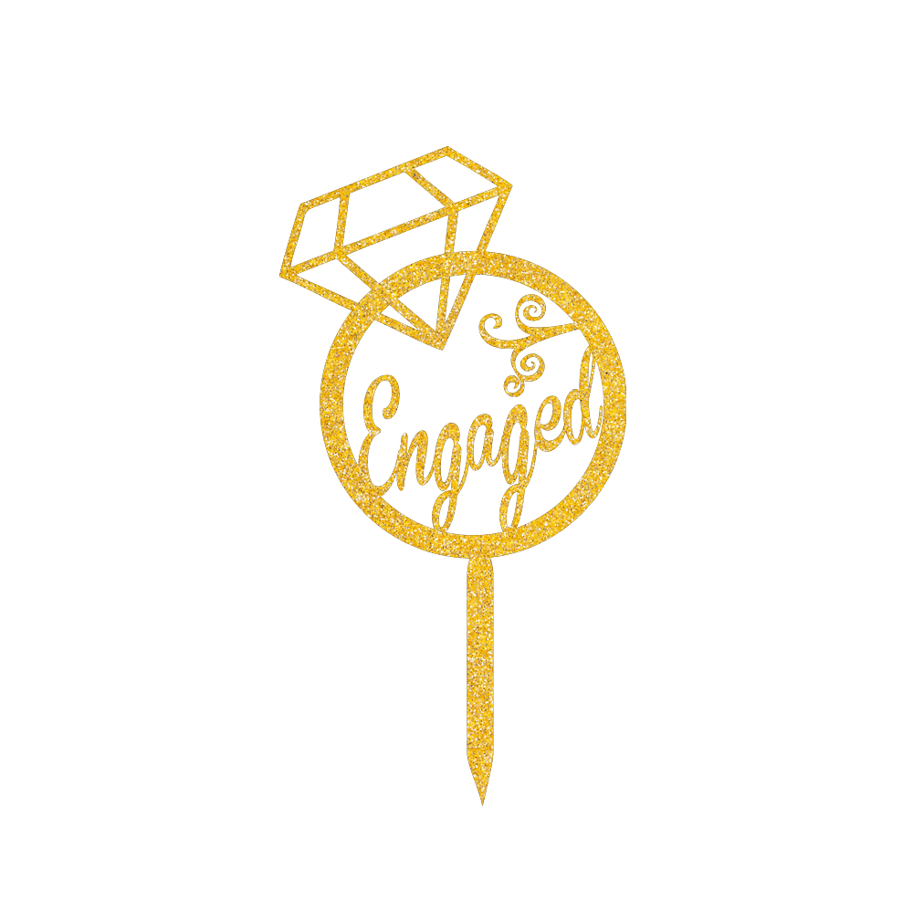 Happy Engaged Cake Topper