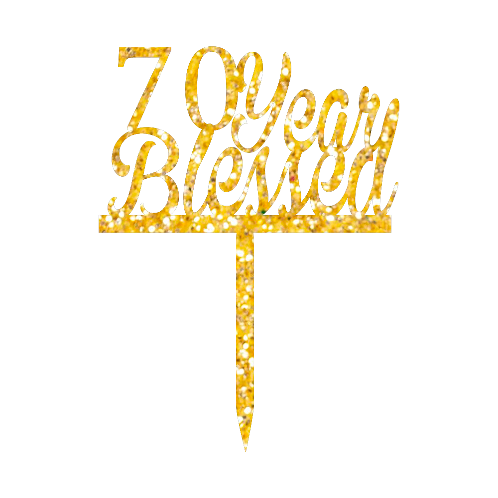 70 Year Blessed Cake Topper