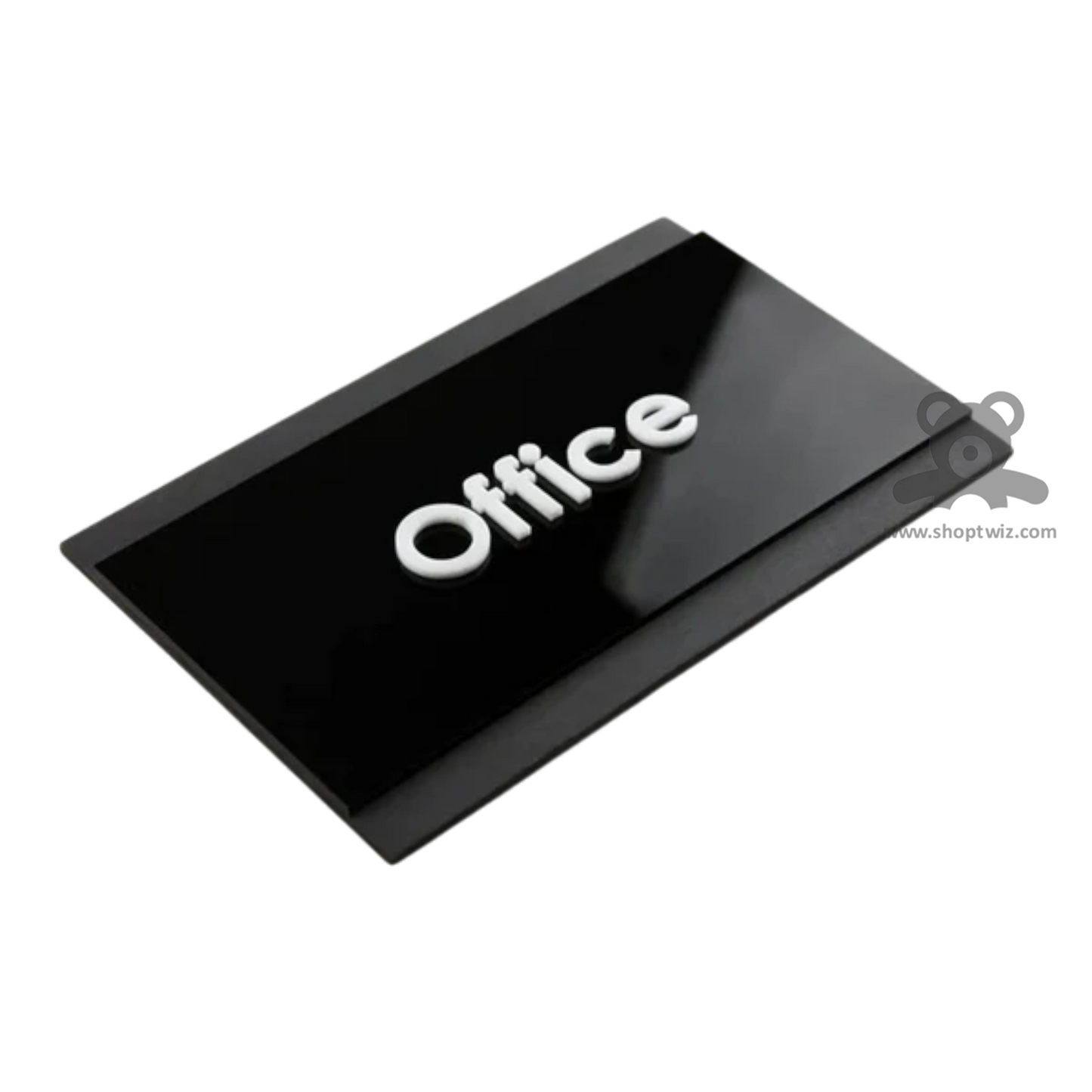 ShopTwiz Rectangle Black and White Letter Name Plate for House and Office