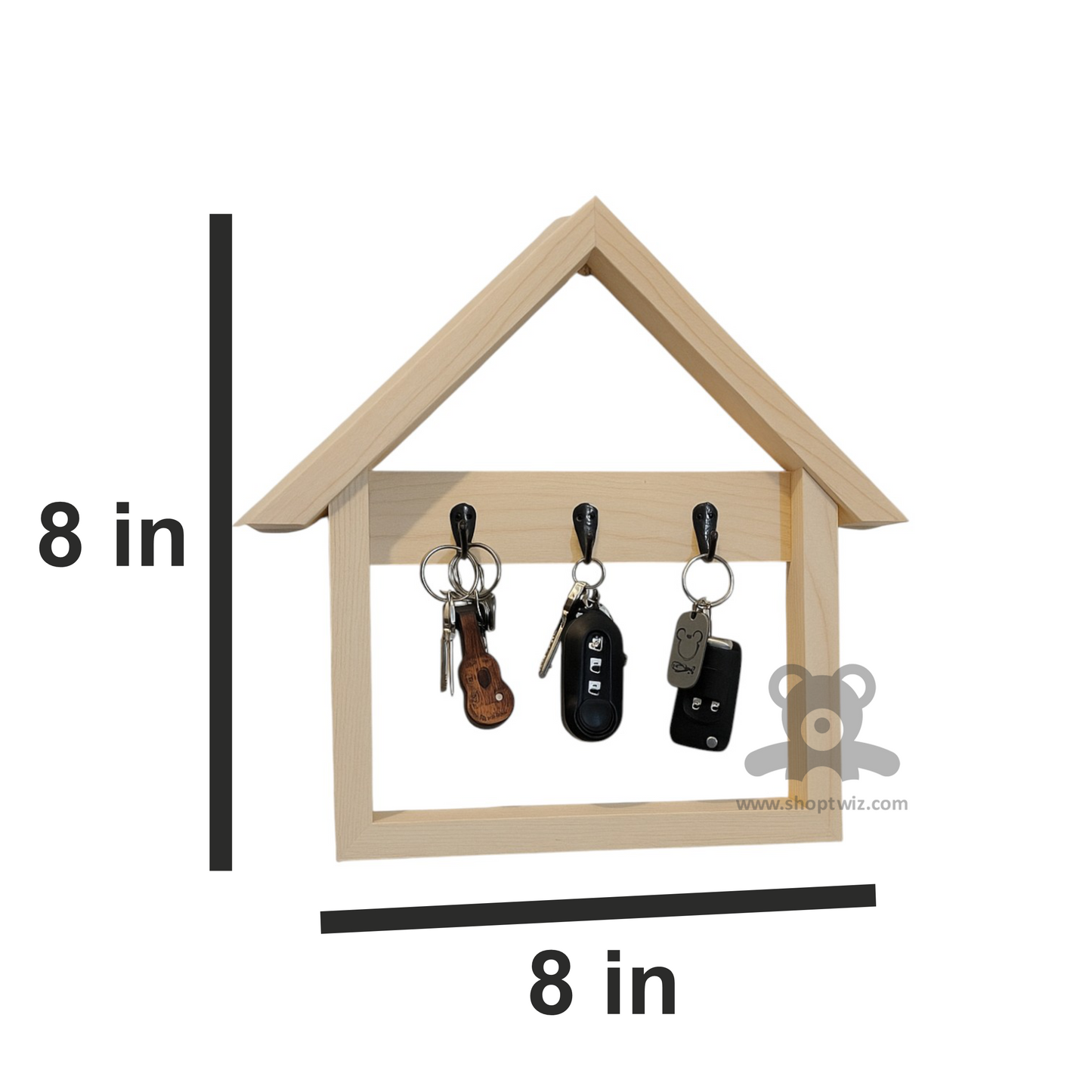 ShopTwiz Wooden House Style Key Hanger