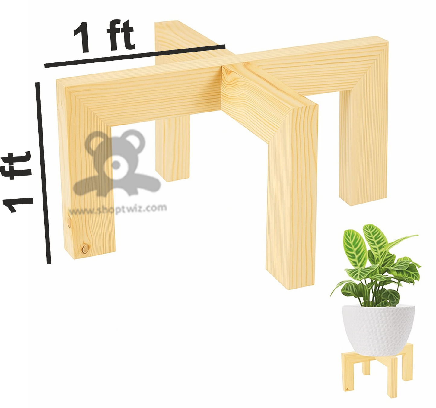 ShopTwiz Wooden Pot Stand