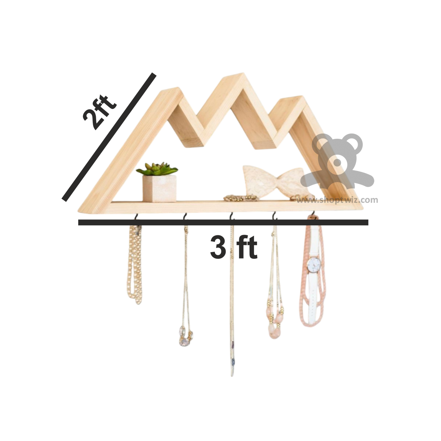 ShopTwiz Wooden House Wall Pot Stand for Decoration