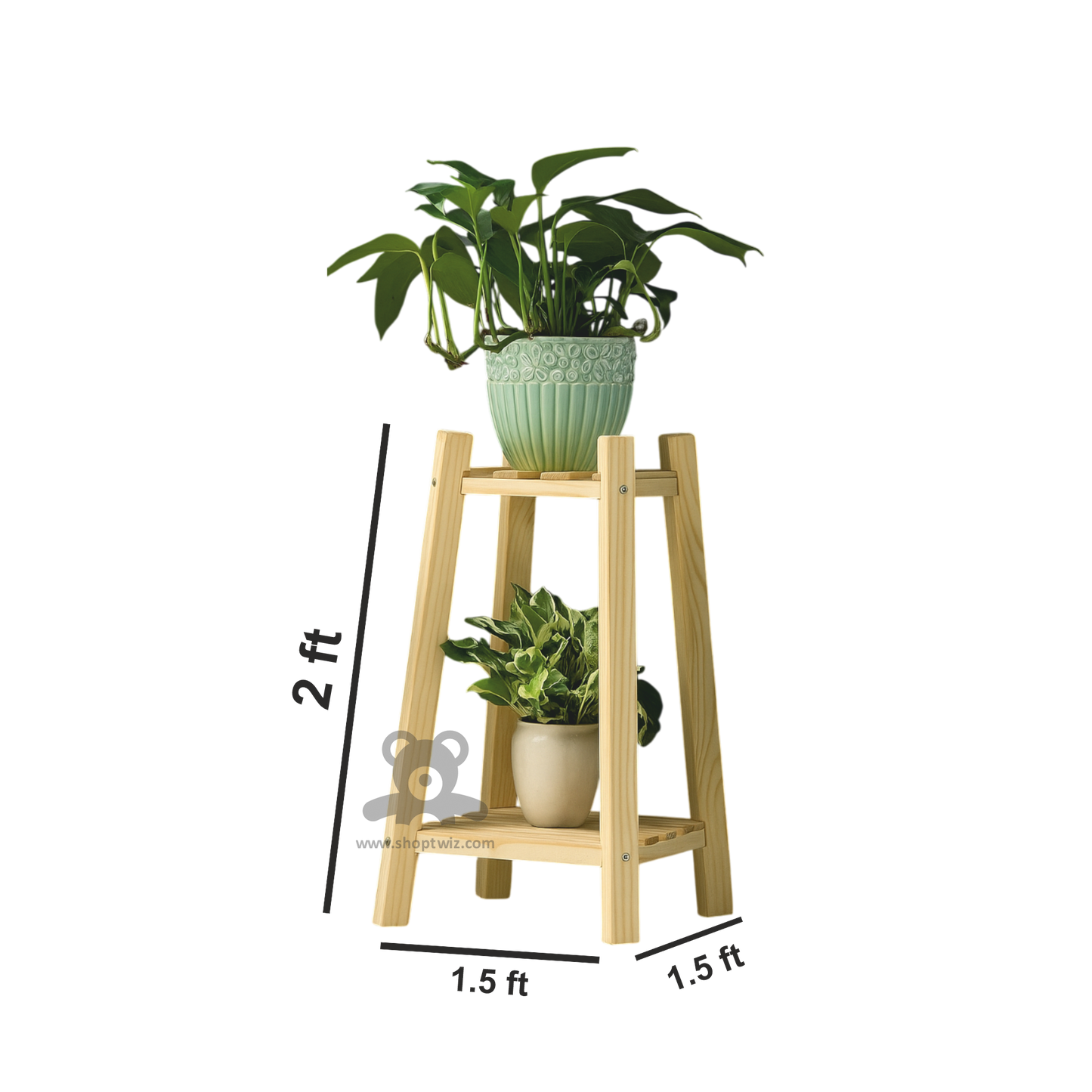 ShopTwiz Wooden 2-Spot Box Stand for Garden