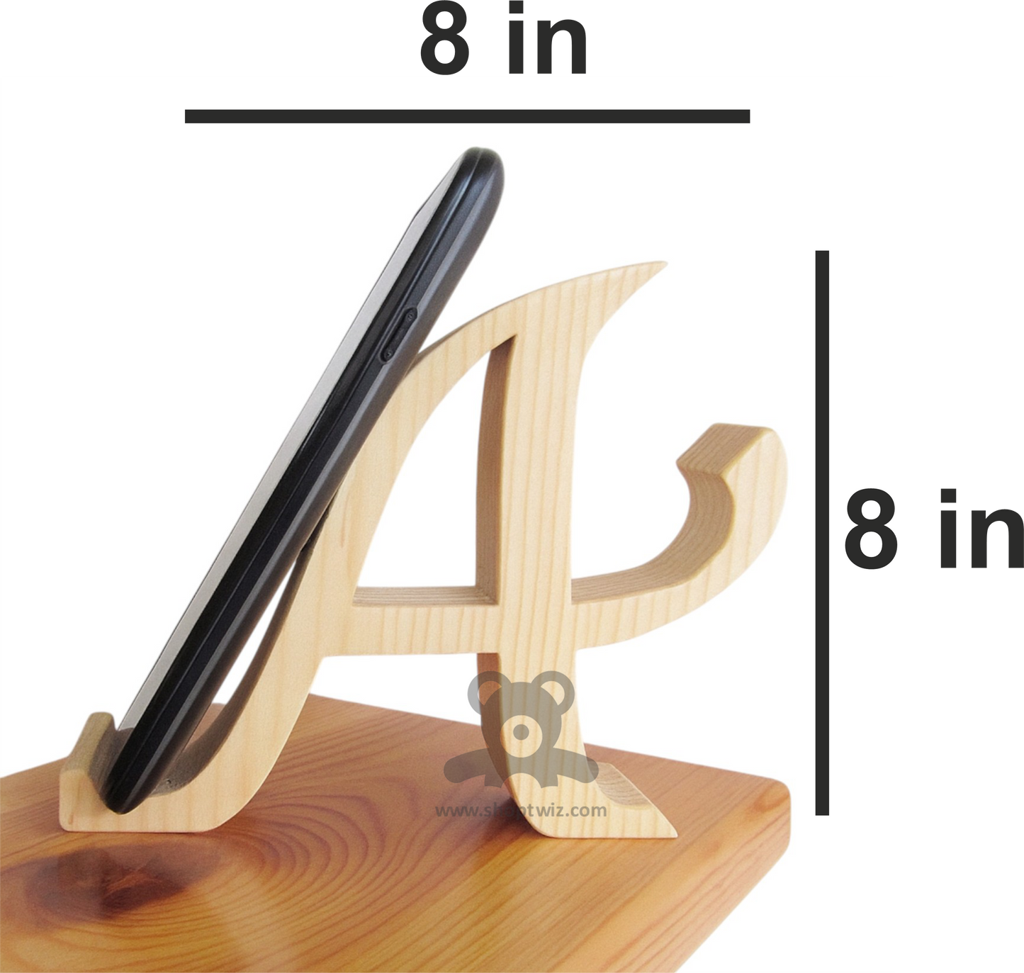 ShopTwiz Wooden Mobile Stand with Letter Design