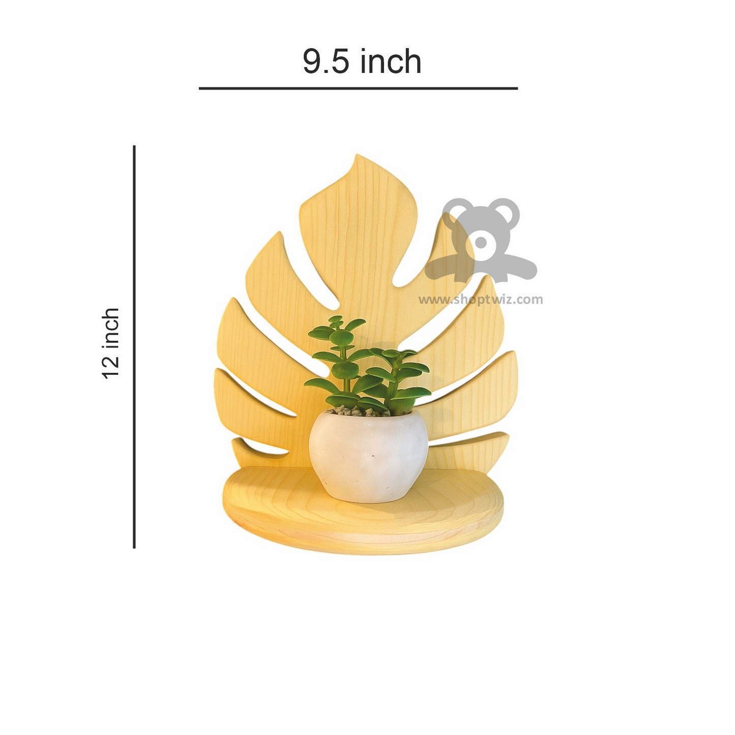 ShopTwiz Wooden Plant Stand Hanging Shelf Monstera