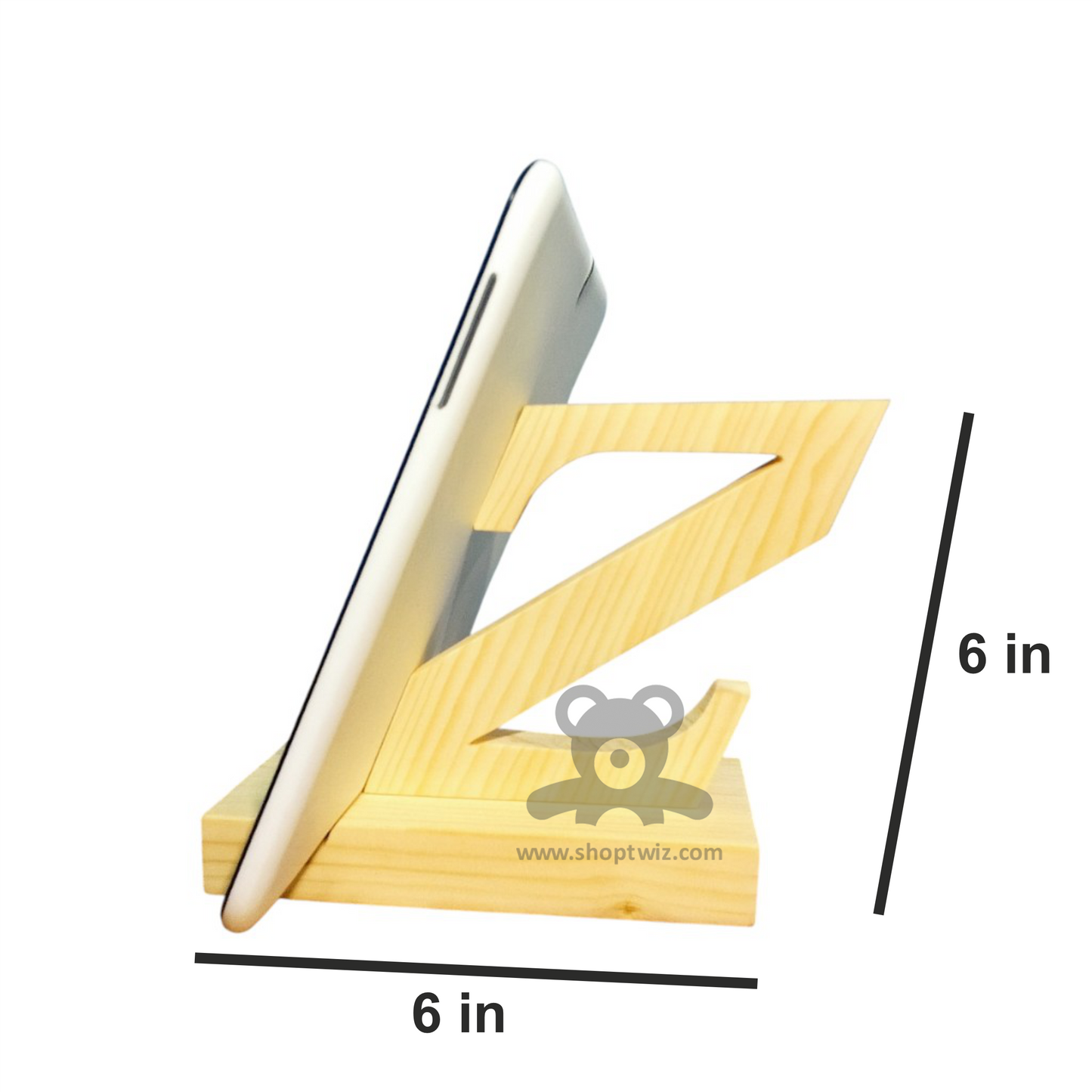 ShopTwiz Wooden Mobile Stand Z-Letter Design