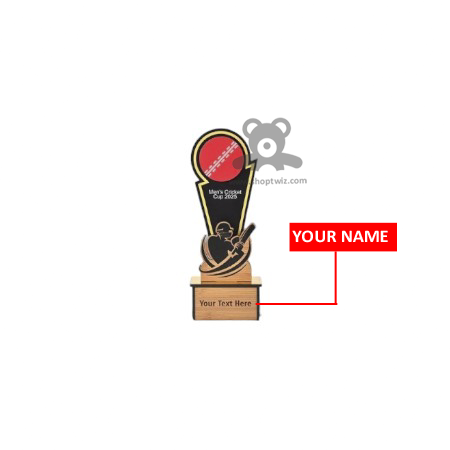 ShopTwiz Cricket Trophy with Customized Text