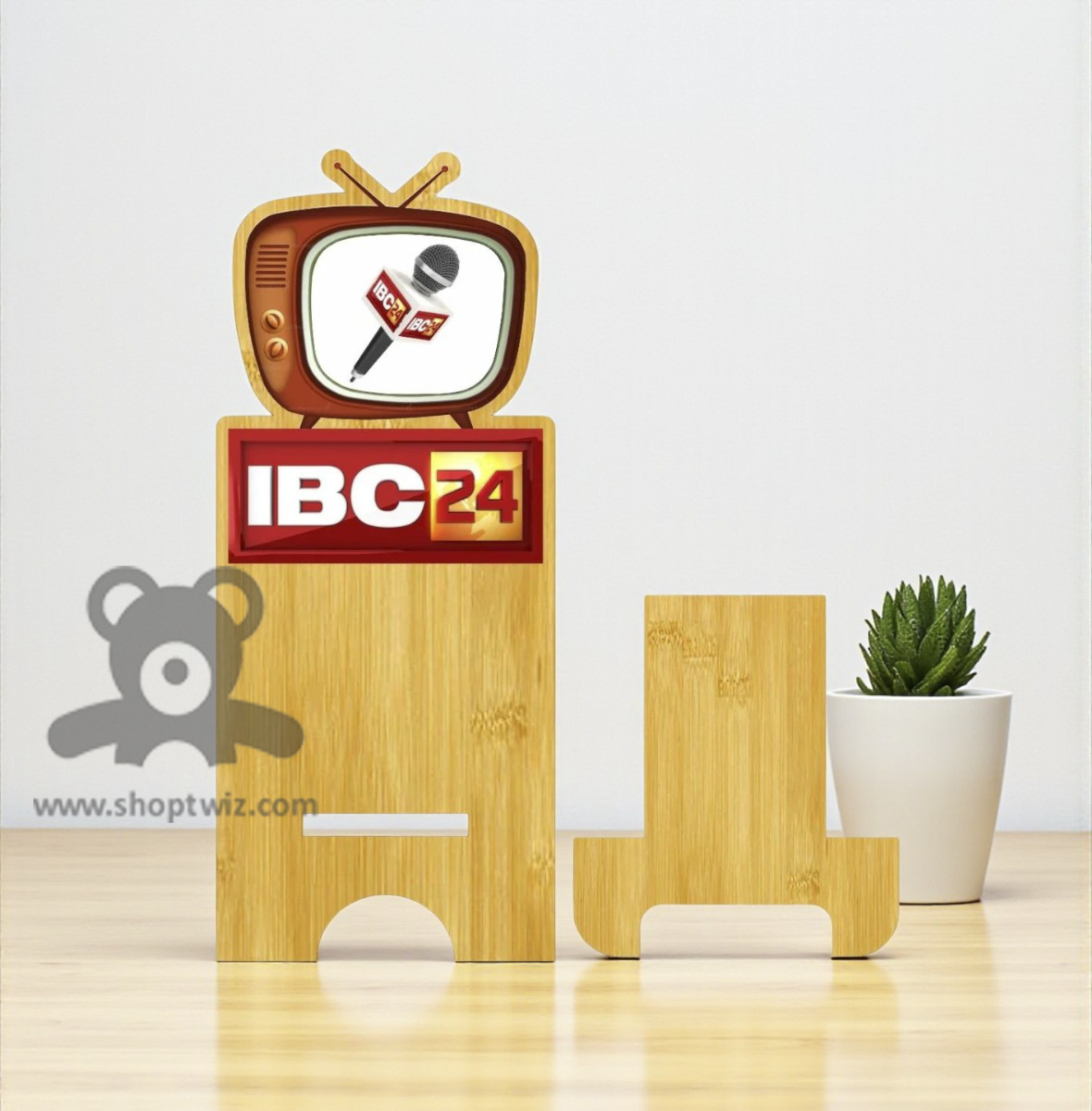 ShopTwiz Customized Wooden Mobile Stand Corporate gift