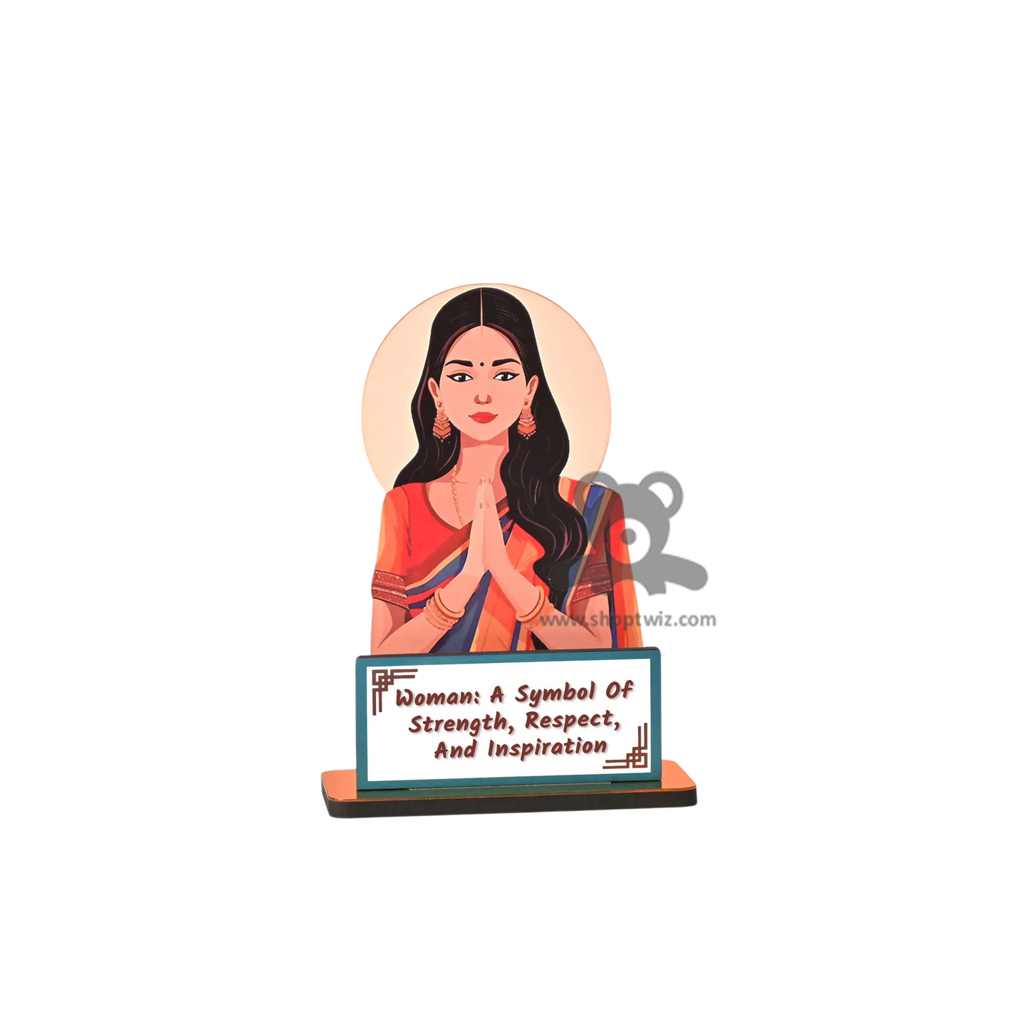 ShopTwiz Wooden Women Empowerment Table Decor- Symbol Of Strength Respect & Inspiration Corporate Gift