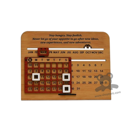 ShopTwiz Wooden Calendar – Elegant Corporate Gift & Desk Organizer