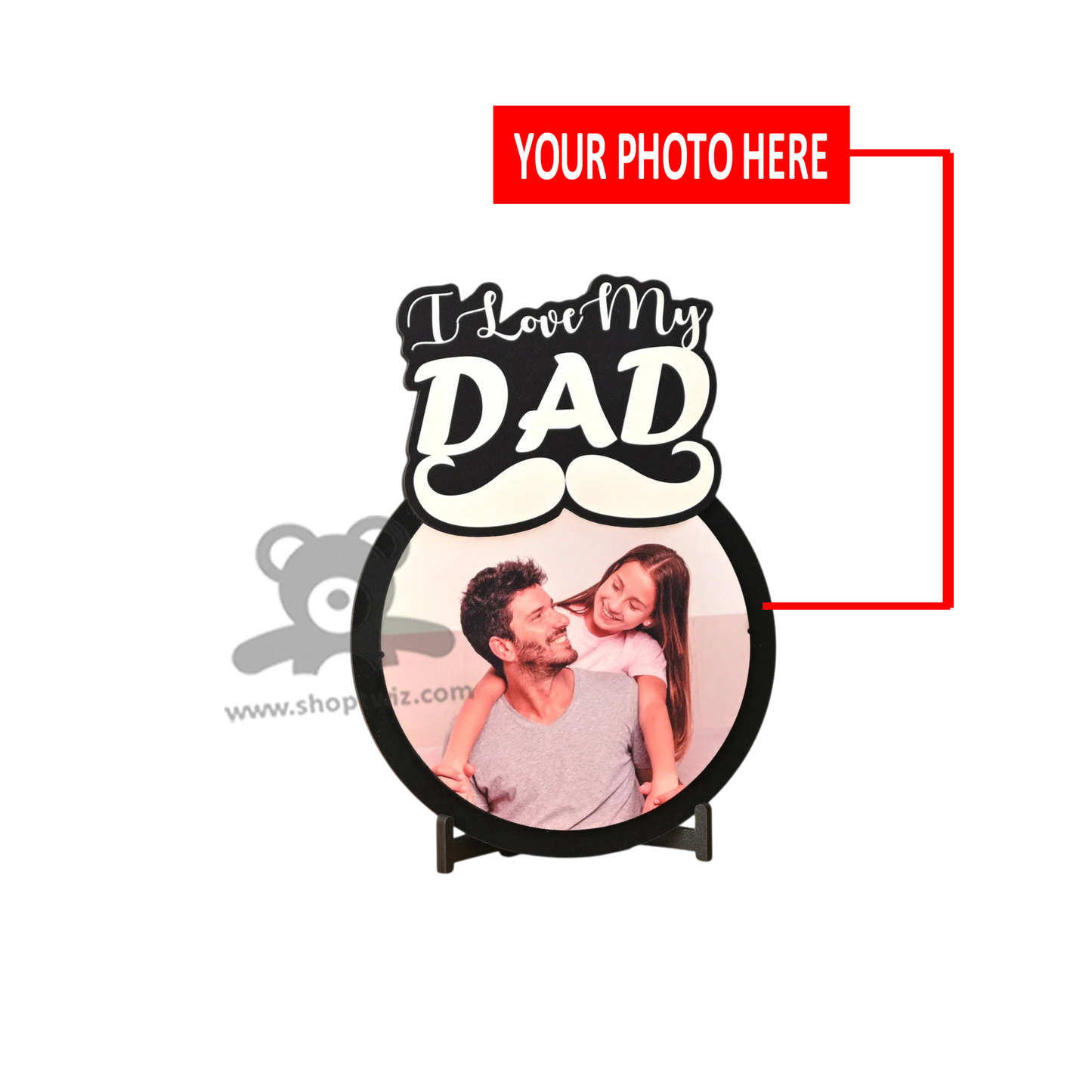 ShopTwiz Customized Wooden i Love My Dad Photo Frame -Special Father's Day Gift