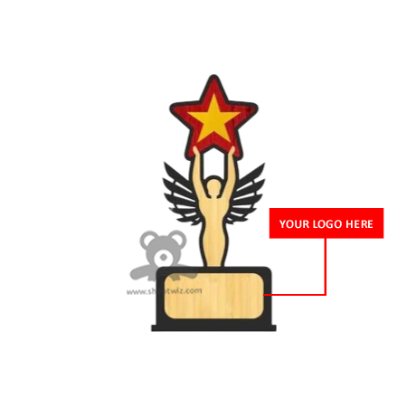 ShopTwiz Wooden Star Trophy – Custom Corporate Gift & Appreciation Plaque