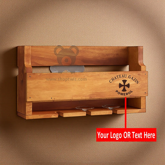ShopTwiz Customized Wooden Wine Rack – Personalize with Logo or Name | Elegant Corporate Gift