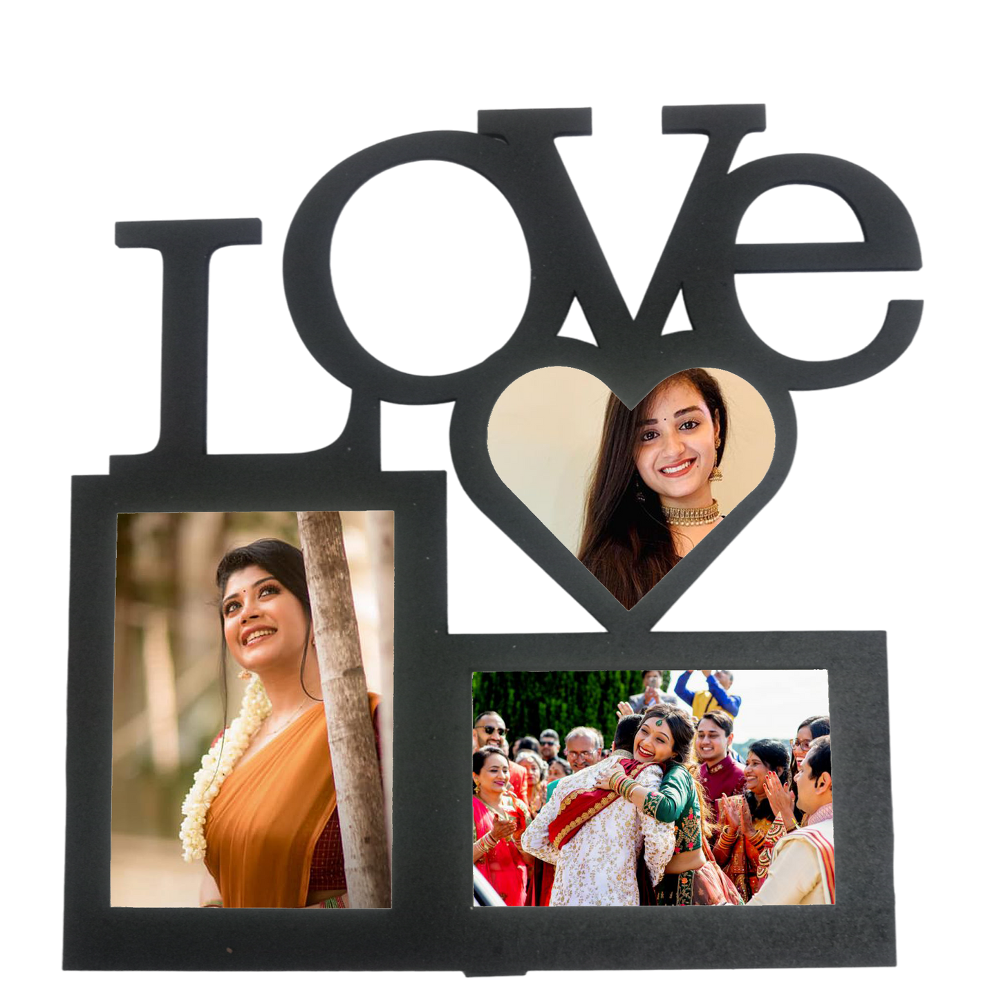 ShopTwiz Love You Too Dear Collage Photo Frame with 3 photos ( Customizable )