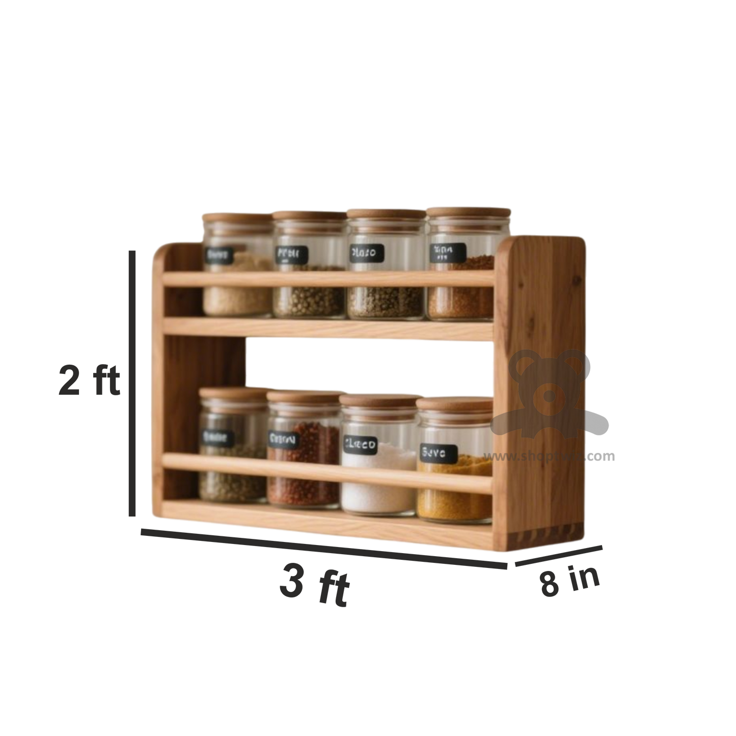 ShopTwiz Wooden Multi-Box Stand for Kitchen