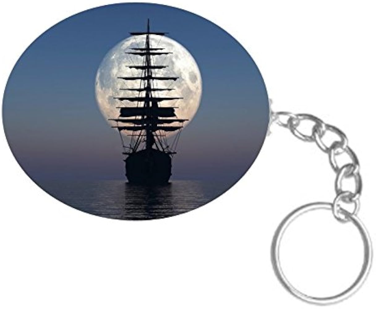 ShopTwiz Titanic Ship Printed Wooden (Oval Shape) Keyring