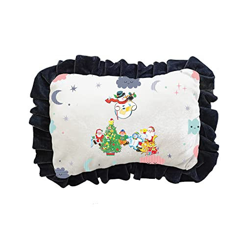 Prints and Cuts Santa Theme Infants Head Shape Ultra Soft Pillow for Kids/Toddler/Baby (0-2 Years)