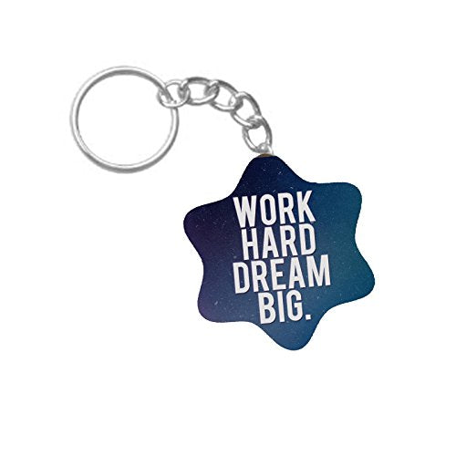 ShopTwiz Work Hard Dream Big Printed Wooden (Hexagon) Keyring