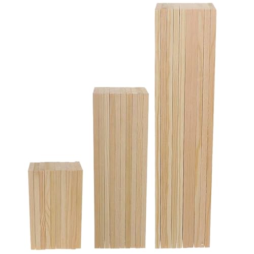 ShopTwiz Craft 20 Pieces Natural Pine Wood Rectangle Board Panel for Arts Craft