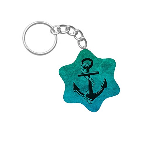 ShopTwiz Anchor Printed Wooden (Hexagon) Keyring