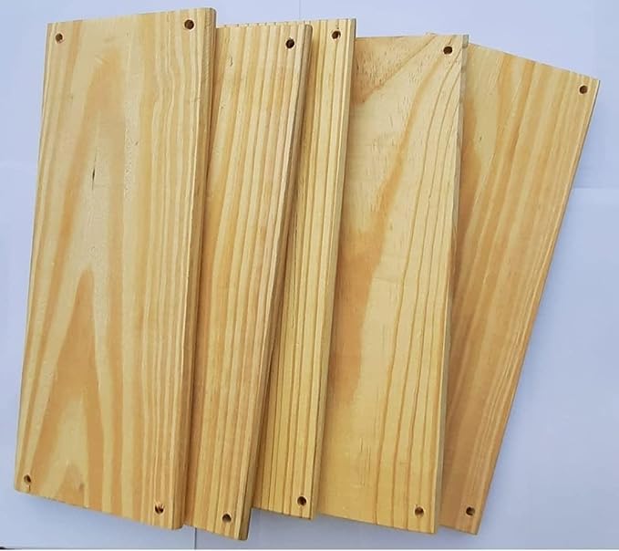 ShopTwiz Pinewood Plank for Macrame Products | Rectangle Wooden Plank for Crafting | Solid and Natural Wooden Plank | DIY | Pack of 4Pcs