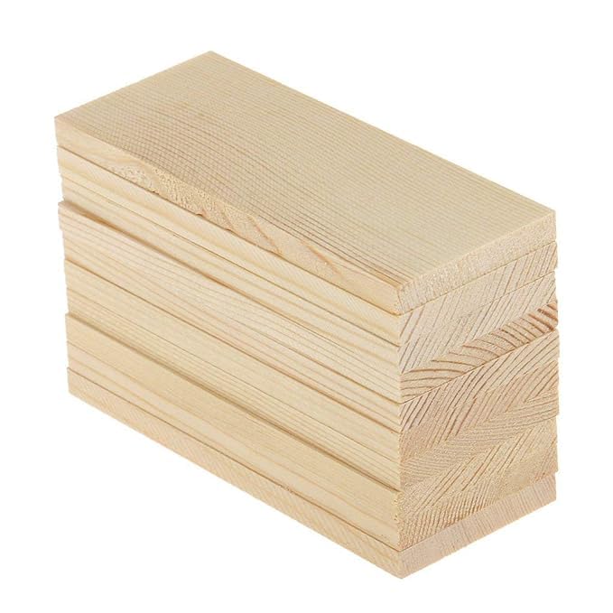 ShopTwiz 10 Pieces Natural Pine Wood Rectangle Board Panel for Arts Craft
