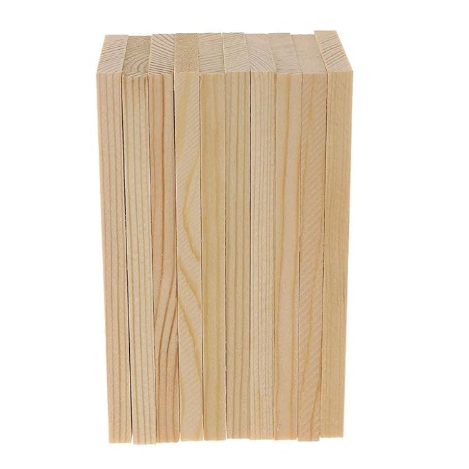 ShopTwiz 10 Pieces Natural Pine Wood Rectangle Board Panel for Arts Craft