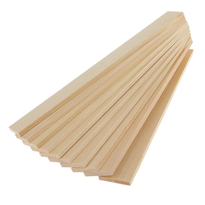 ShopTwiz Natural Pine Wood Rectangle Board Panel for Arts Craft (10 Pieces)