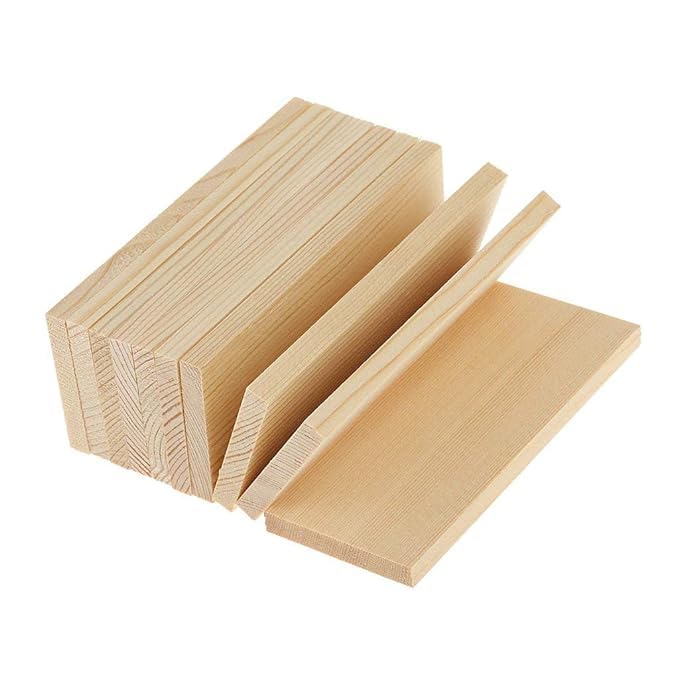 ShopTwiz 10 Pieces Natural Pine Wood Rectangle Board Panel for Arts Craft