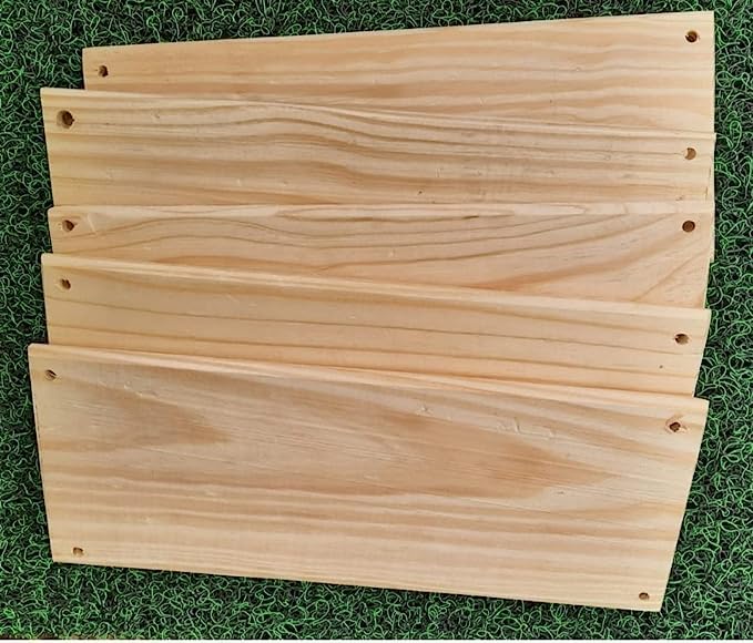 ShopTwiz Pinewood Plank for Macrame Products | Rectangle Wooden Plank for Crafting | Solid and Natural Wooden Plank | DIY | Pack of 4Pcs