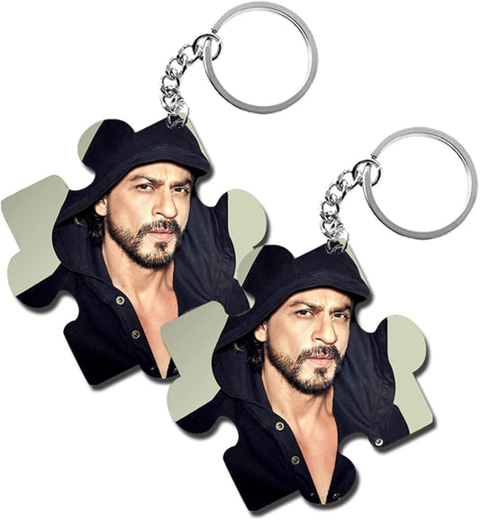ShopTwiz Shahrukh Khan Wooden Puzzle Key Ring (Set of 2)