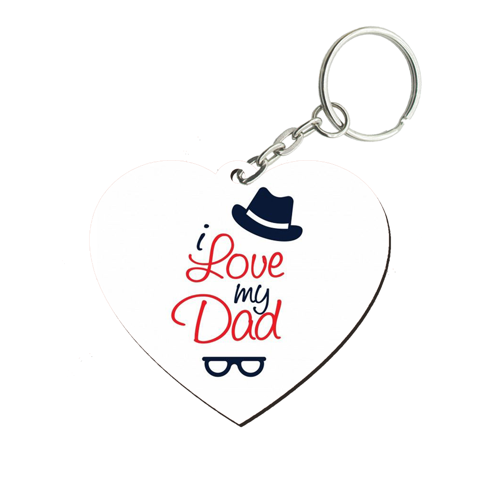 I Love My Dad Heart Keyring