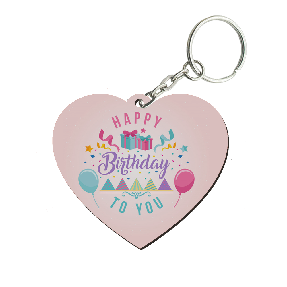 Happy Birthday To You Heart Keyring