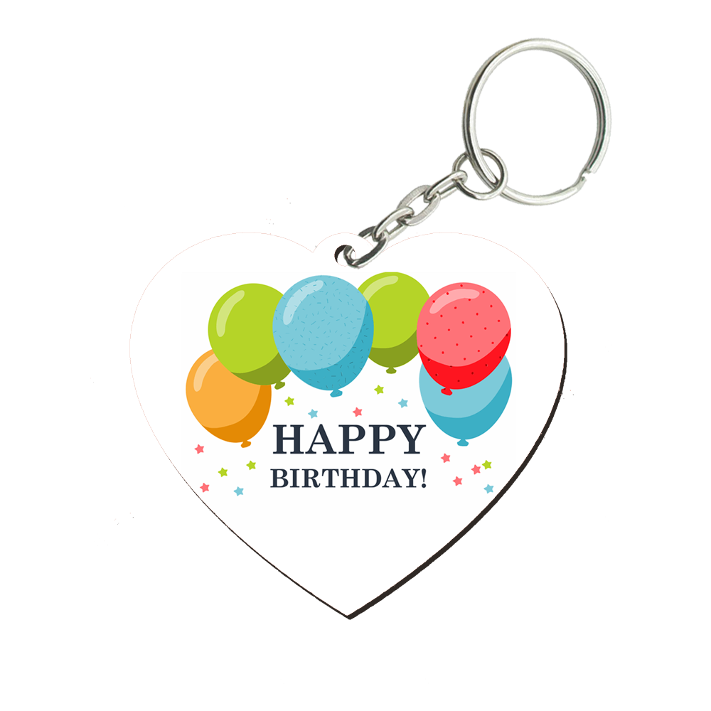 Happy Birthday Heart Keyring
