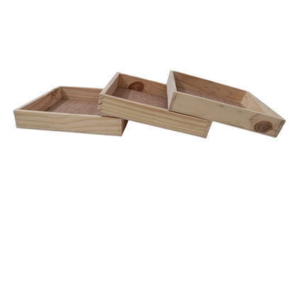 ShopTwiz 3pc Combo Wooden Tray Ideal for Gift Packing