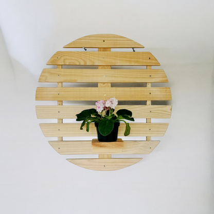 ShopTwiz Wooden Circle Design Pot Stand