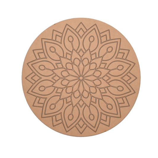 MDF Pre Marked Mandala Beauty Art Round Cutout Design