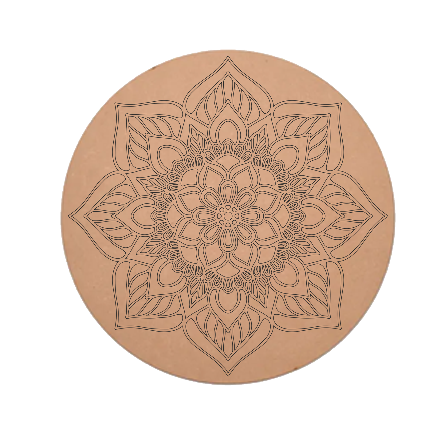 MDF Pre Marked Mandala Floral Art Round Cutout Design