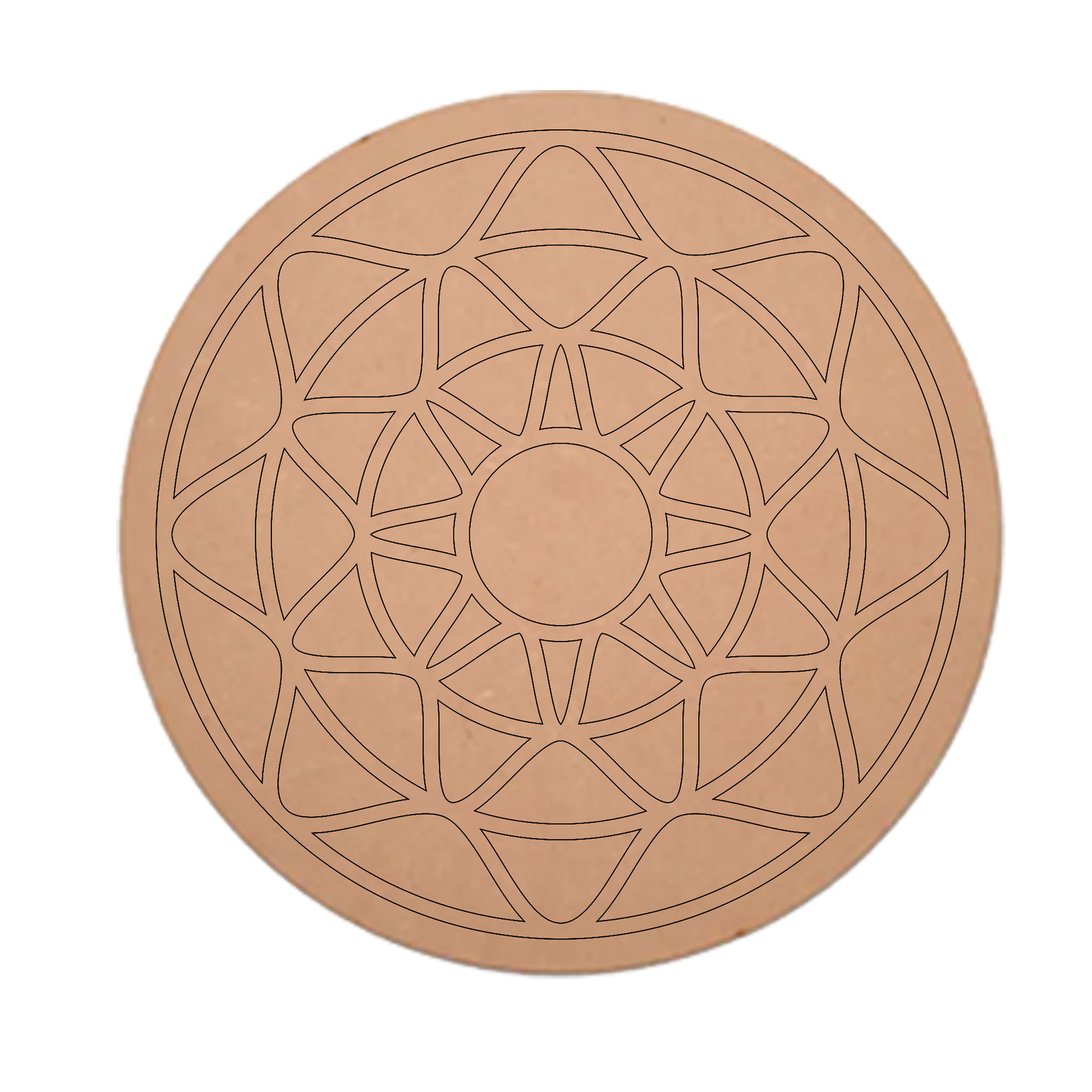 MDF  Round Design Art Pre Marked Cutout