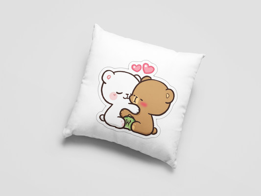 Mocha Bear Printed Cushion