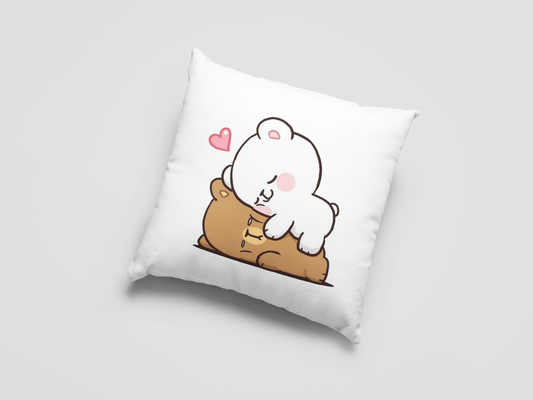 Mocha Bear Printed Cushion