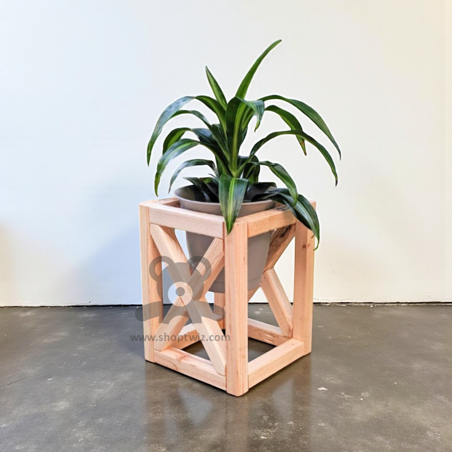 ShopTwiz Wooden Design Pot Stand for House & Office