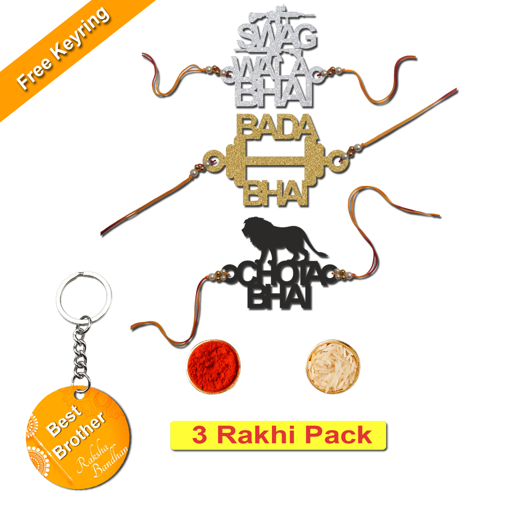 Combo Rakhi Set with Free Keychain for Rakshabandhan (Chota Bhai )