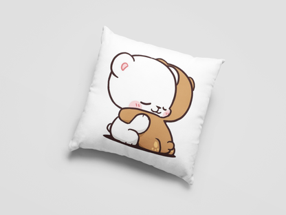 Mocha Bear Printed Cushion