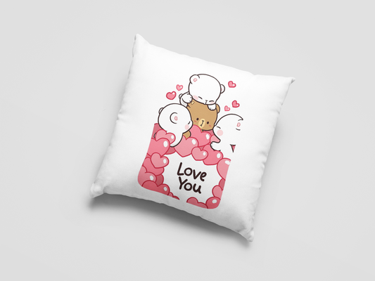 Mocha Bear Printed Cushion