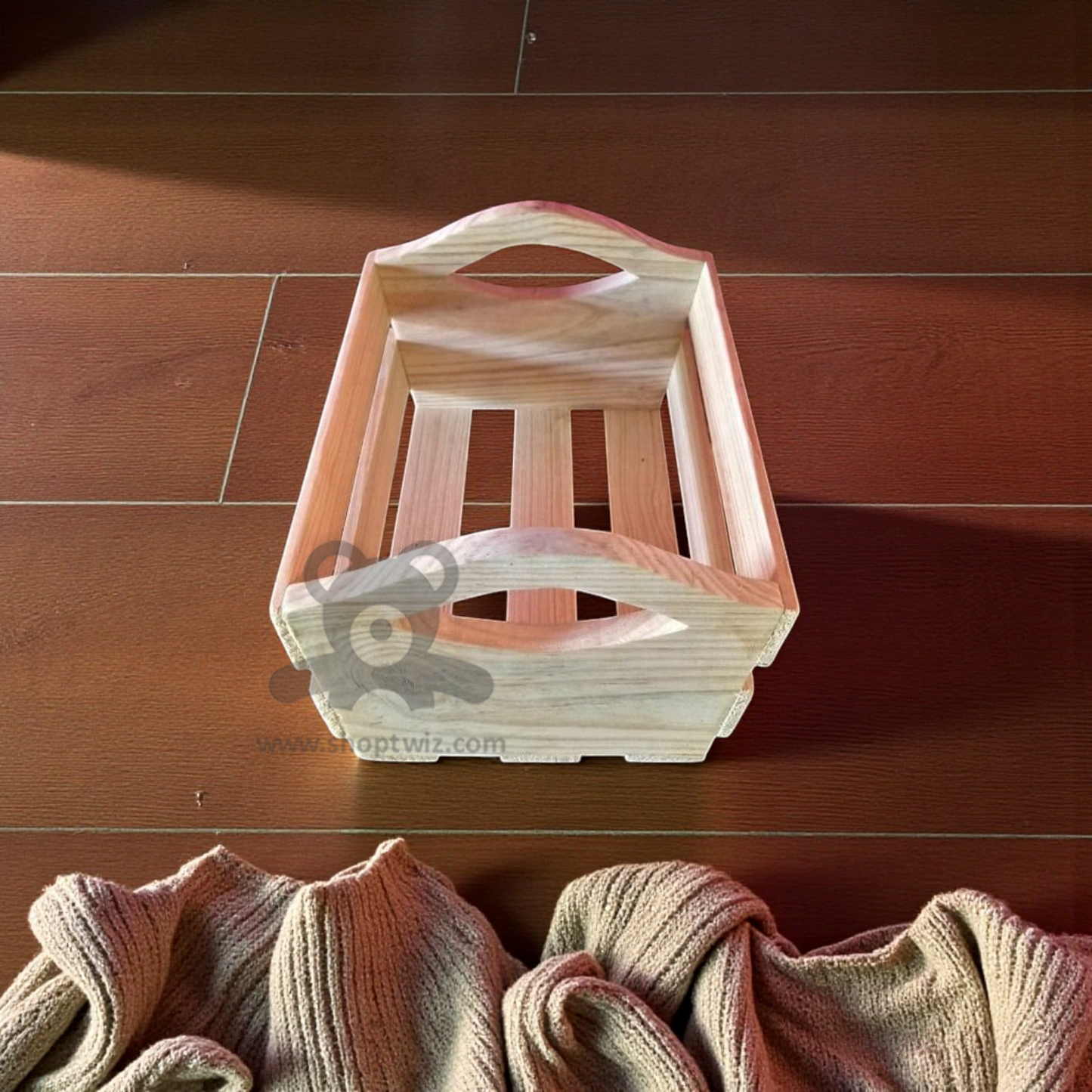 ShopTwiz Wooden Fruit and Vegetable Basket for Kitchen