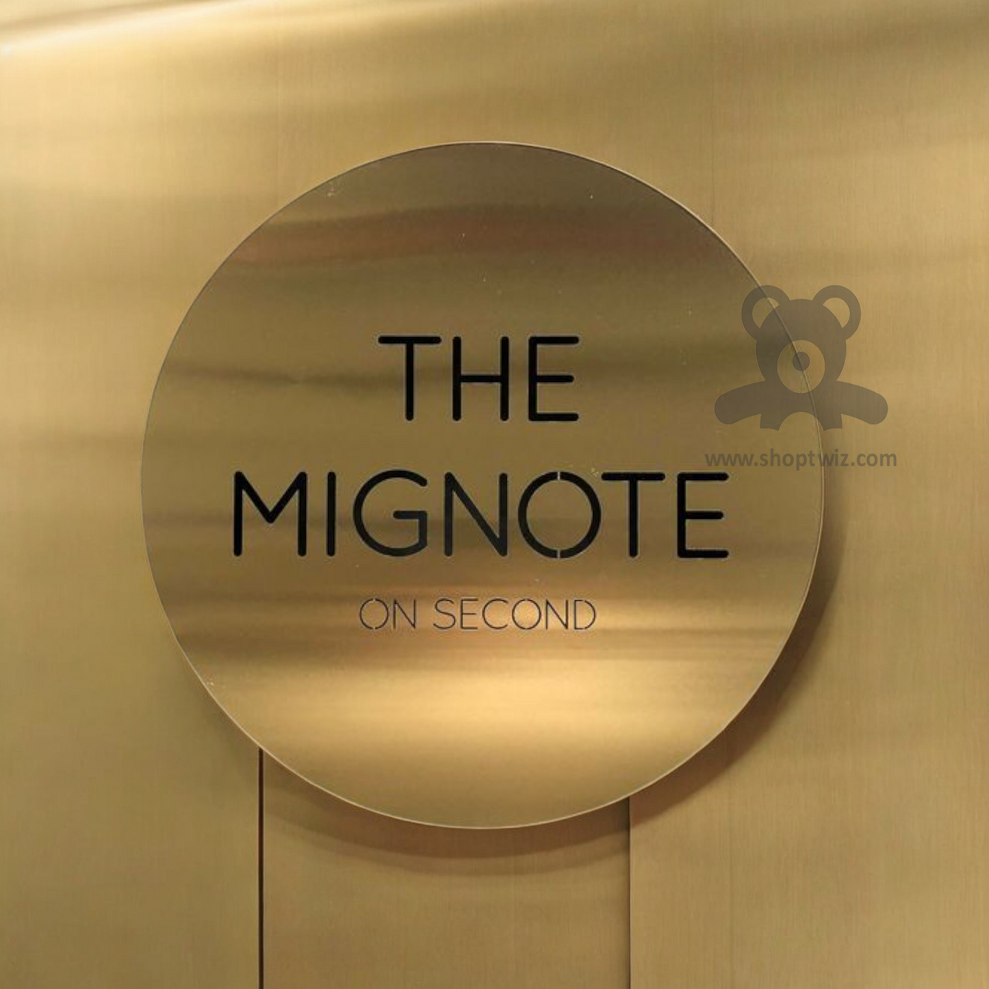 ShopTwiz Circle Golden Black Letter Name Plate for House and Office