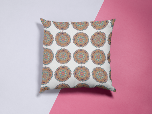 Printed Ethnic Cushion Cover with Filler Included ( 12 inch x 12 inch )